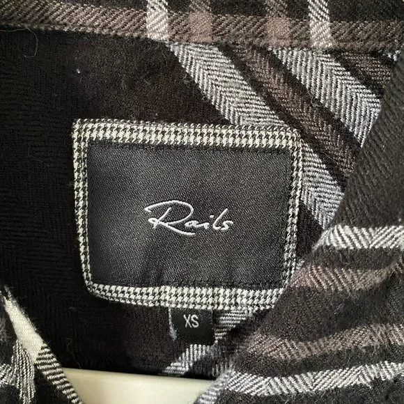 Rails Womens Shirt Button Down Plaid Black Size XS Long Sleeves Casual Soft Top - Picture 5 of 11